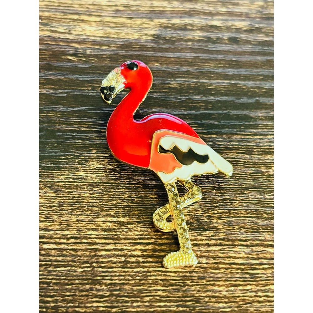 Red Flamingo Enamel‎ Brooch Pin